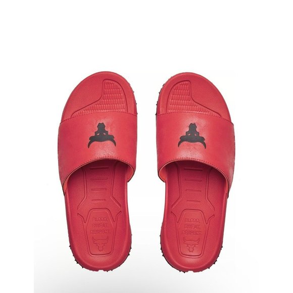NWT Under Armour Project Rock Men's Sideline Slides Red/Black Sandals - Picture 2 of 6